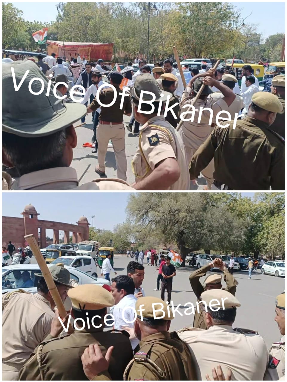 बीकानेर: प्रदर्शन कर रहे यूथ कांग्रेस कार्यकर्ताओं, पुलिस में झडप ,यूथ कार्यकर्ताओं पर पुलिस ने किया हल्का बल प्रयोग
